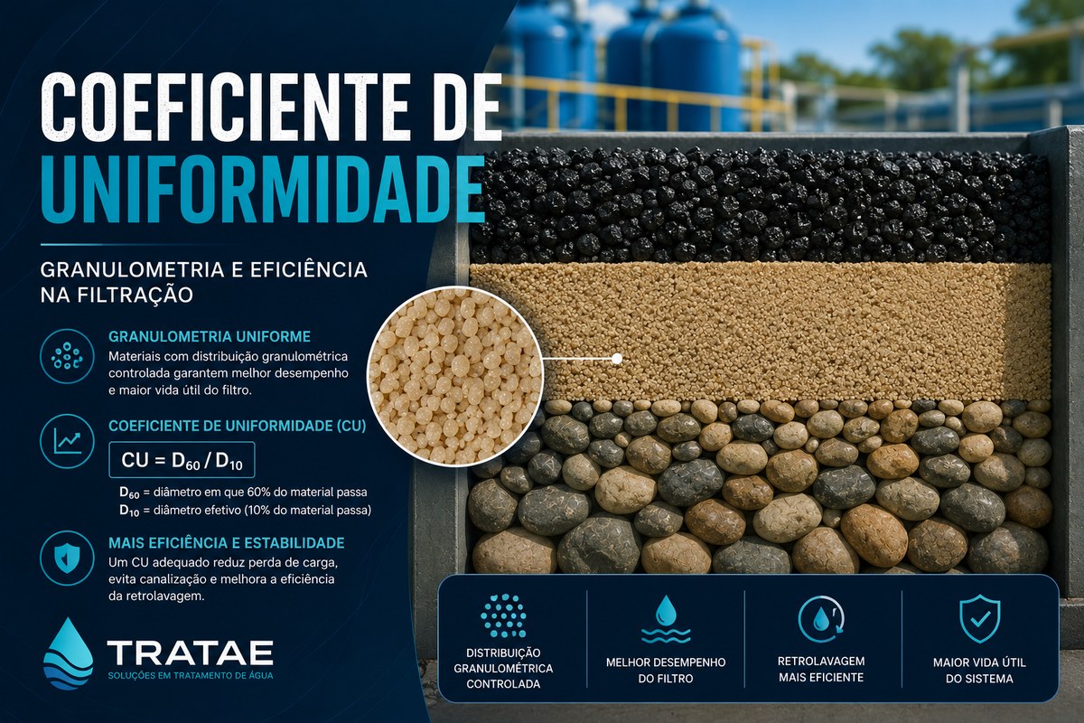 Coeficiente de uniformidade em meios filtrantes