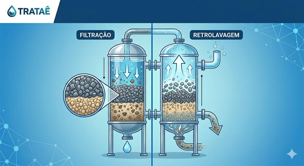 Retrolavagem em filtros com antracito