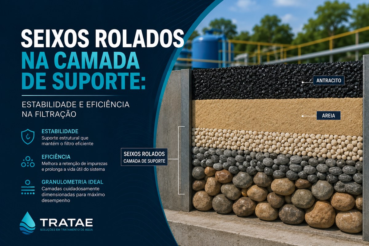 Seixos rolados na camada de suporte — estabilidade e eficiência na filtração